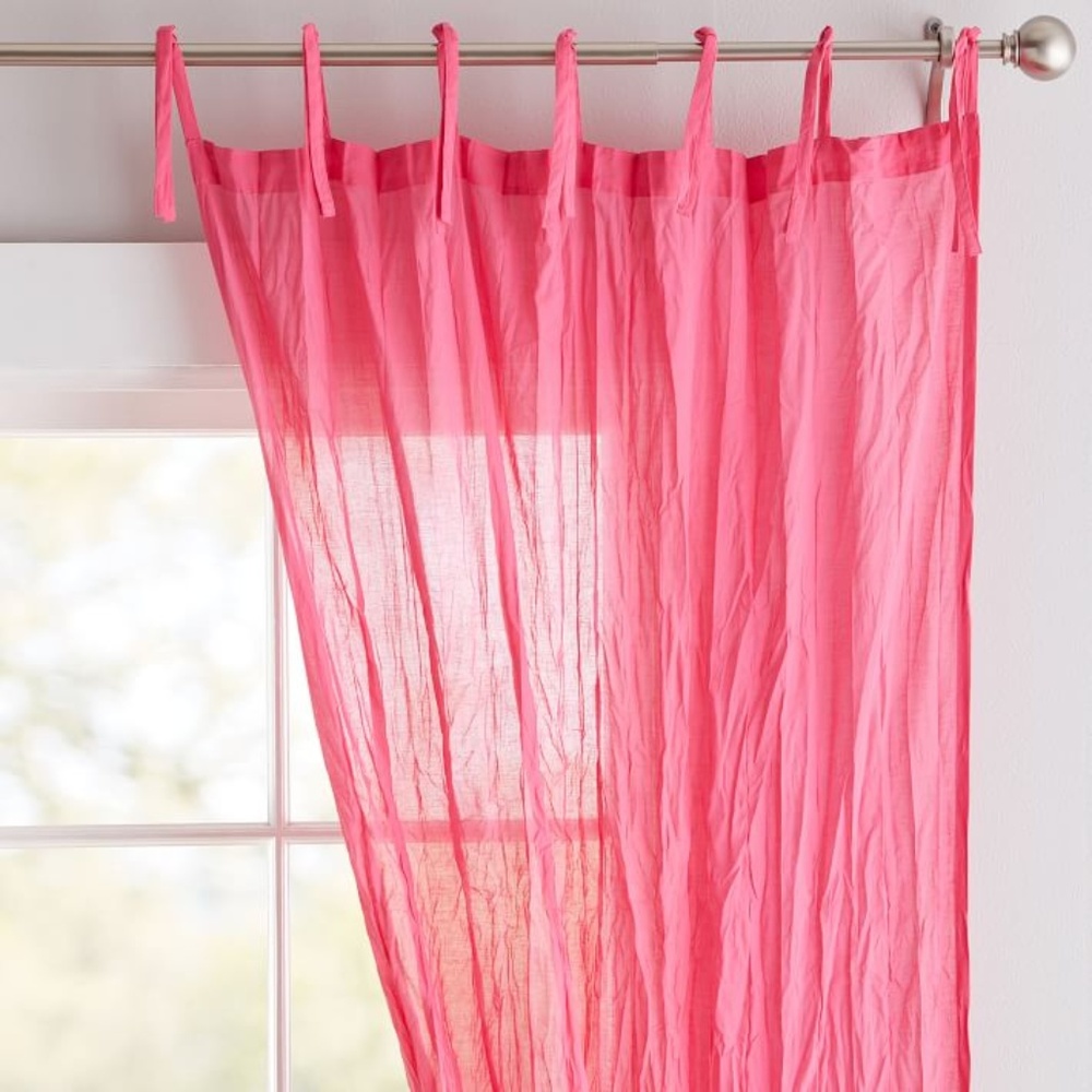 Pottery Barn Teen Pink Sheer Twisted Drape
